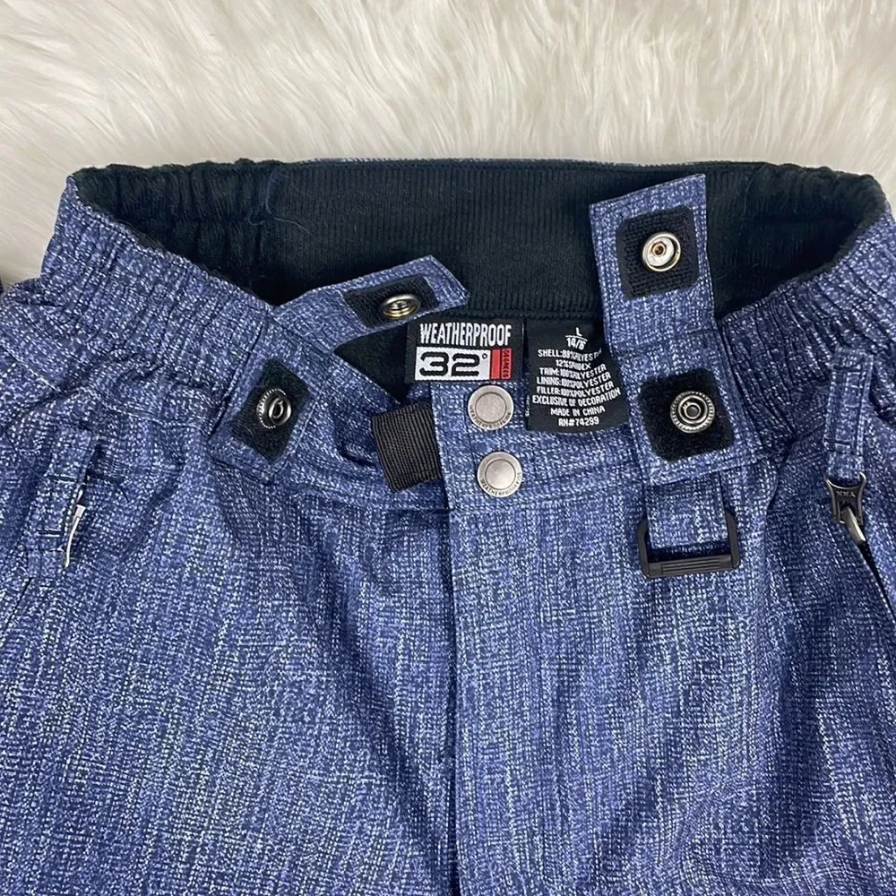 Weatherproof | 32* ski pants unisex Lg 14/16 blue ⛷️🎿